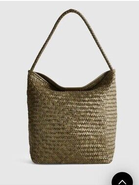 Madewell Women's The Signature Woven Bucket Bag Leather Hobo Faded Olive $228